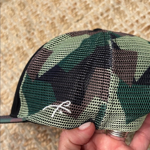 Grace Folly Camo Trucker Hat with Black Patch - Picture 5 of 9